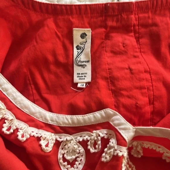 Anthropologie Floreat orangey red dress 12 - Picture 7 of 9